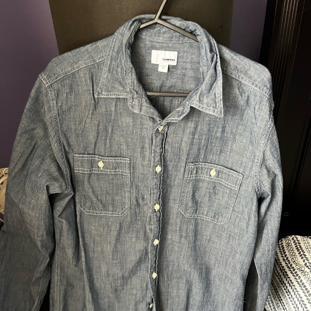 Men denim design button down
